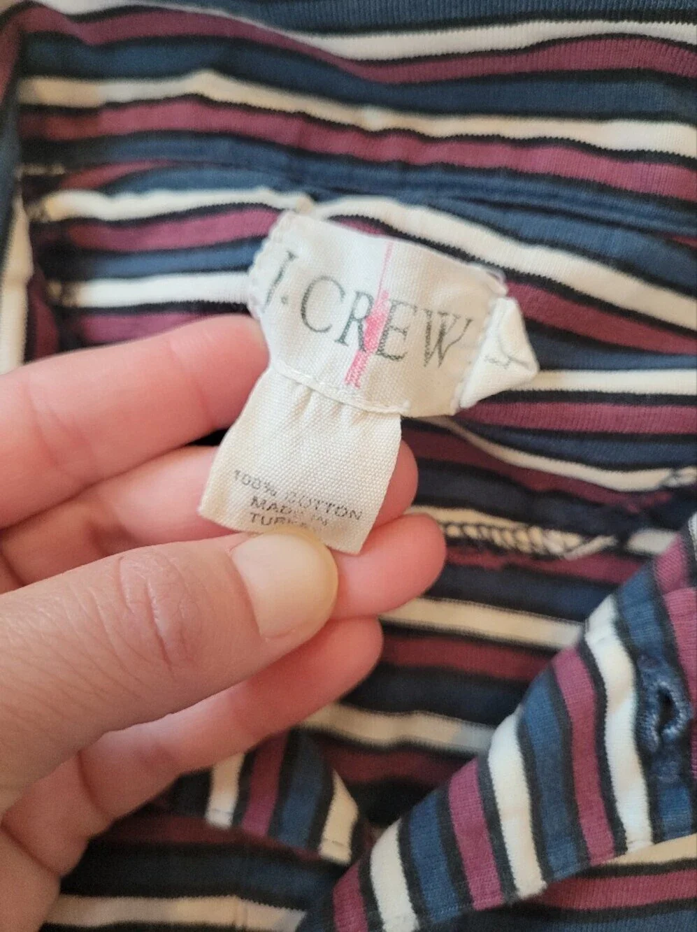 J. Crew Vintage Striped Long Sleeve Polo Shirt Size Large Womens